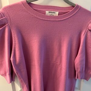 Pink/Orchid/Mauve Zenana puffy sleeve sweater